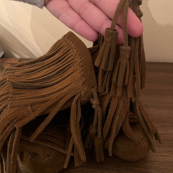 Minnetonka 3-Layer suede brown Fringe Boot size 7 - Picture 5 of 7